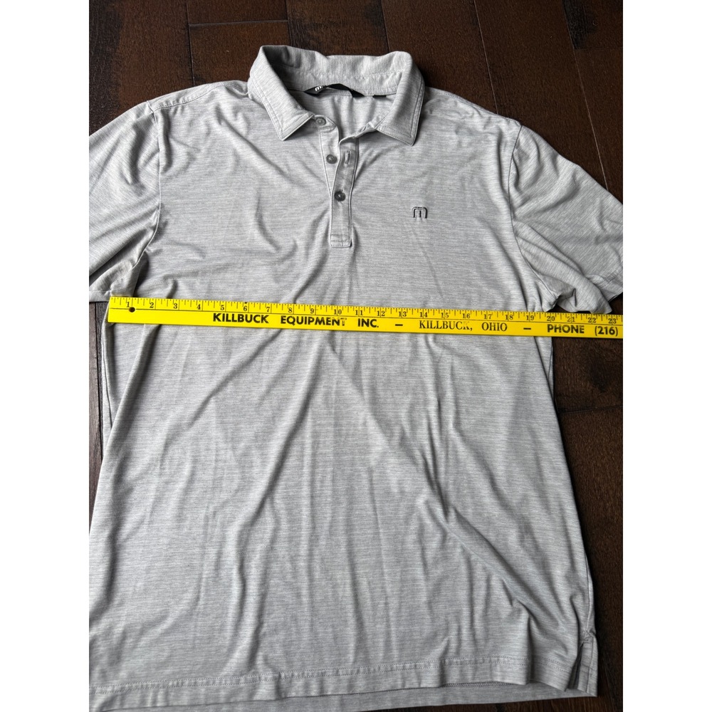 TravisMathew Mens Large Gray Heathered Short Sleeve Golf Polo Shirt L outdoors - Picture 7 of 7